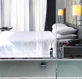 Zimmer im Sheraton Melbourne Hotel. Gehört der Qatar-Airways-Tochter.