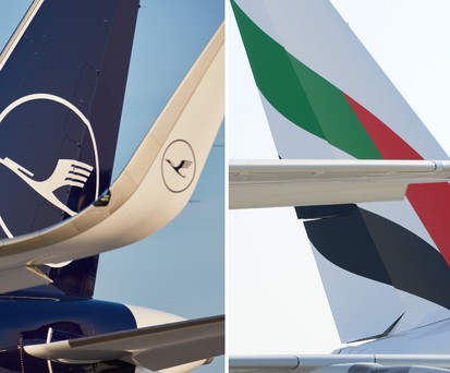 Heckflossen von Lufthansa und Emirates: Bald Partner?