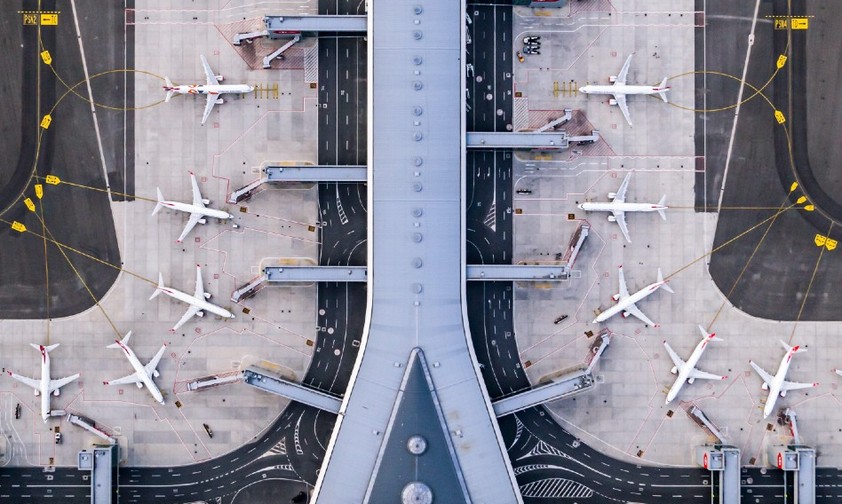  Der Istanbul Airport aus der Luft: Der Flughafen ist zum ersten Mal der am besten vernetzte der Welt.