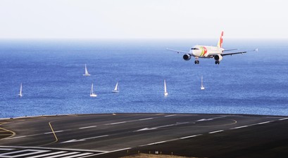 Airbus A319 von Tap landet auf Madeira: Die Windstärken haben in den letzten Jahren zugenommen.