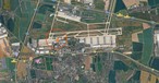 Der Flughafen Leipzig/Halle: Die Markierung zeigt, wo normalerweise die Frachter von Antonov Airlines stehen. 