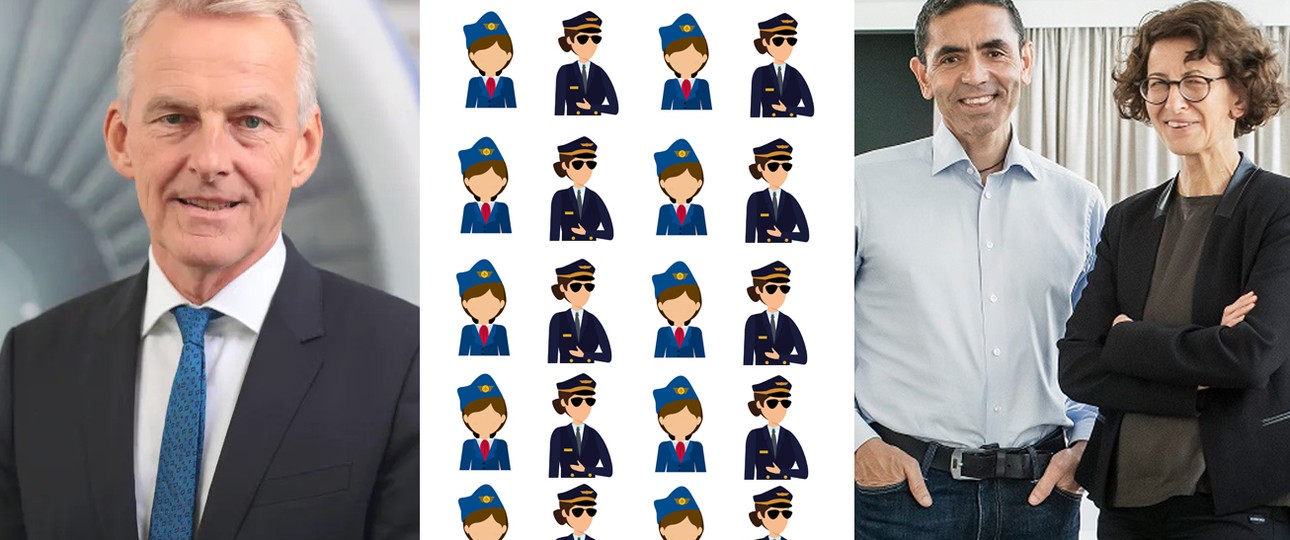 Ralf Teckentrup, die Mitarbeiterinnen und Mitarbeiter der Branche und Uğur Şahin und Özlem Türeci : Überflieger des Jahres 2020.