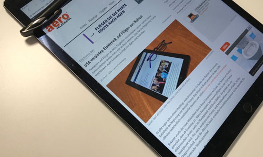 Tablet: Auch auf Flügen nach Großbritannien verboten.