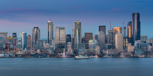 Blick auf Downtown Seattle von West Seattle aus