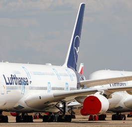 Im spanischen Teruel: Airbus A380 von Lufthansa.