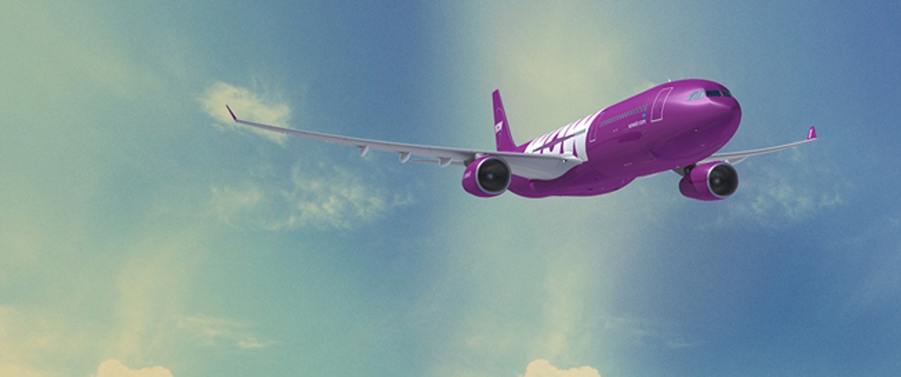 Airbus 330-300 von Wow Air: Das neue Flugzeug trägt die Kennzeichnung TF-GAY.