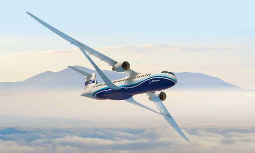 Designstudie TTBW im Windkanal: Mit neuen Flügel soll der von Boeing und der Nasa entwickelte Zukunftsflieger genauso schnell wie heutige Flugzeuge fliegen können.