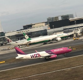 <p class="p1">Flieger von Wizz Air in Wien: Bald seltener zu sehen.</p>