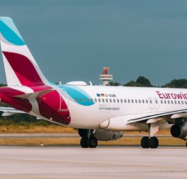 Airbus A320 von Eurowings: Streit um Handgepäck.