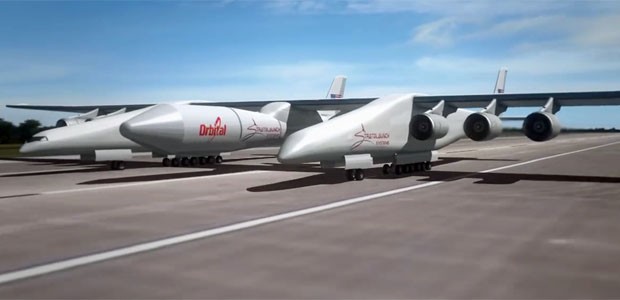 Das Stratolaunch-Trägerflugzeug: Wird derzeit in Kalifornien gebaut.