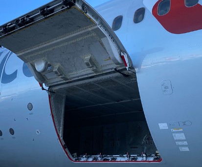 Frachtraum einer Boeing 787: Die Beladung hat Auswirkungen auf den Schwerpunkt.