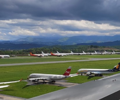 Abgestellte Flieger: Jetzt kommen die Jets der  Leasingfirmen.