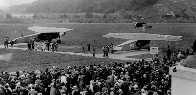 Der Vorgänger auf Schweizer Seite: Der Flugplatz Basel-Sternenfeld in Birsfelden, hier im Jahr 1928.