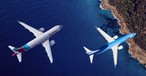 Flugzeuge von Eurowings und Tui über einer Küste (Montage): Urlaubsnachholfbedarf.