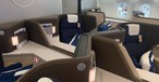 Noch etwas weiter vorne, in der Business Class, dann die Besonderheit: Das Braun, wie es hier zu sehen ist, kennt man so von Lufthansa nicht.