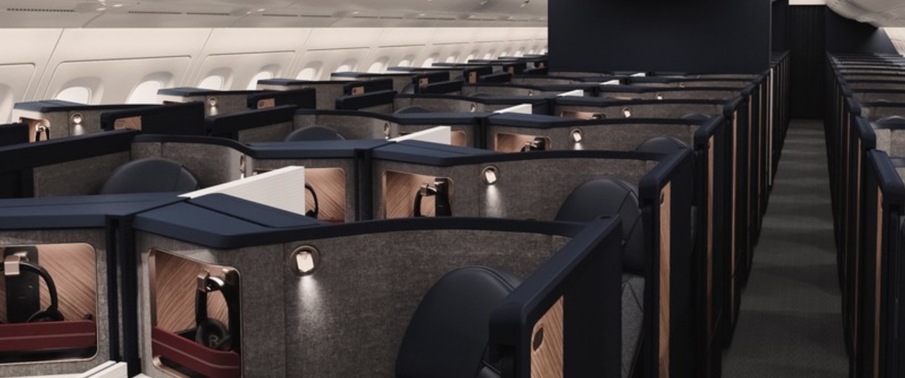 So wird es im Oberdeck der Airbus A380 von British Airways  aussehen: 106 Sitze nur in der Business Class.