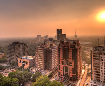 Rang 10: Delhi - Mumbai. Blick auf Delhi.