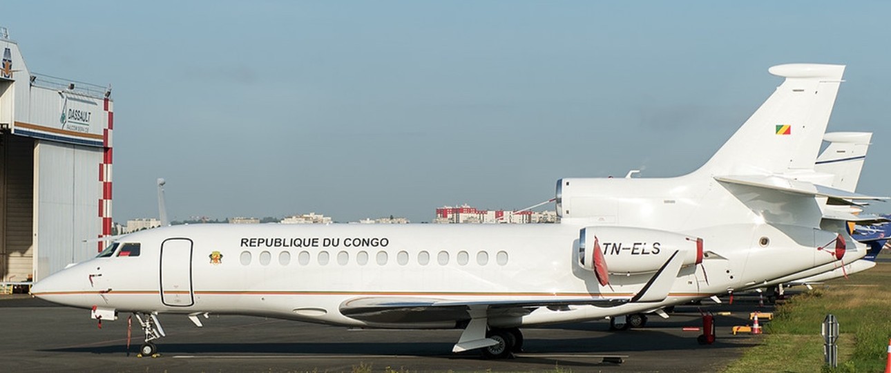 Dassault Falcon 7X der Republik Kongo: In Bordeaux in Ketten gelegt.