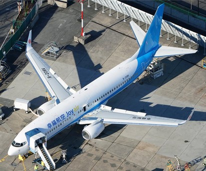 Boeing 737 mit der Kennung B-208V in Seattle: Gemischtes Kleid.