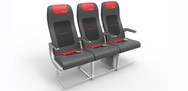 Das Sitzmodell trägt den Namen Essenza. Hier zu sehen die Ausführung für Austrian Airlines.