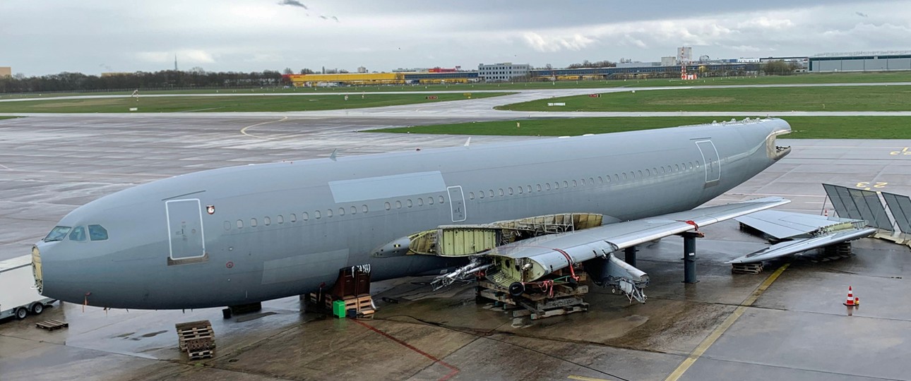 Der auseinander gebaute Airbus A310 in Hannover: Zukunft noch immer ungewiss.