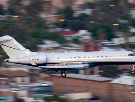Bombardier Global Express landet in Las Vegas: Businessjet-Anbieter melden einen Nachfrageboom.