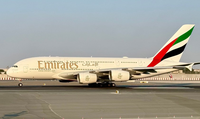 Airbus A380 von Emirates in Dubai:kern des Erfolgsmodells.
