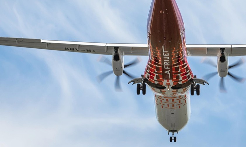 Eine ATR-72 von Afrijet: Der Staat Gabun hat 56 Prozent der Anteile übernommen.