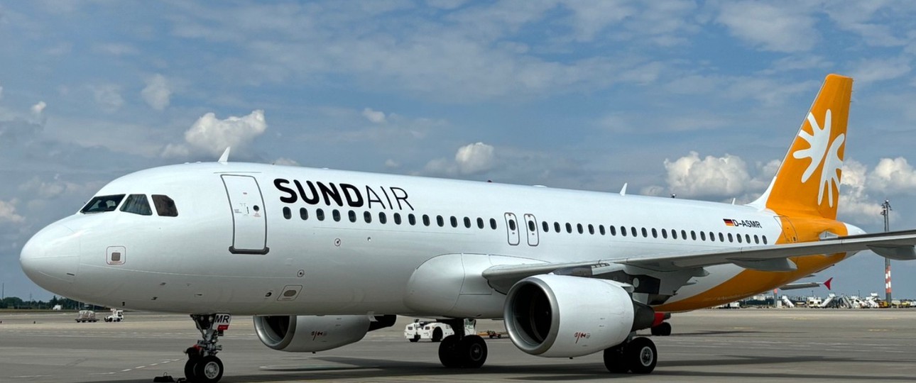 Sundairs Airbus A320 mit dem Kennzeichen D-ASMR: Die Airline wollte zum 1. August von Berlin Linienflüge nach Damaskus aufnehmen.