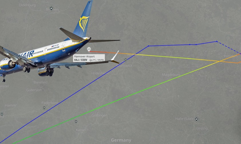 Boeing 737 Max von Ryanair: FR2501 musste nach Hannover umgeleitet werden.