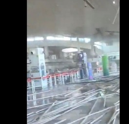 Flughafen Pereria: Massive Schäden am Terminal.