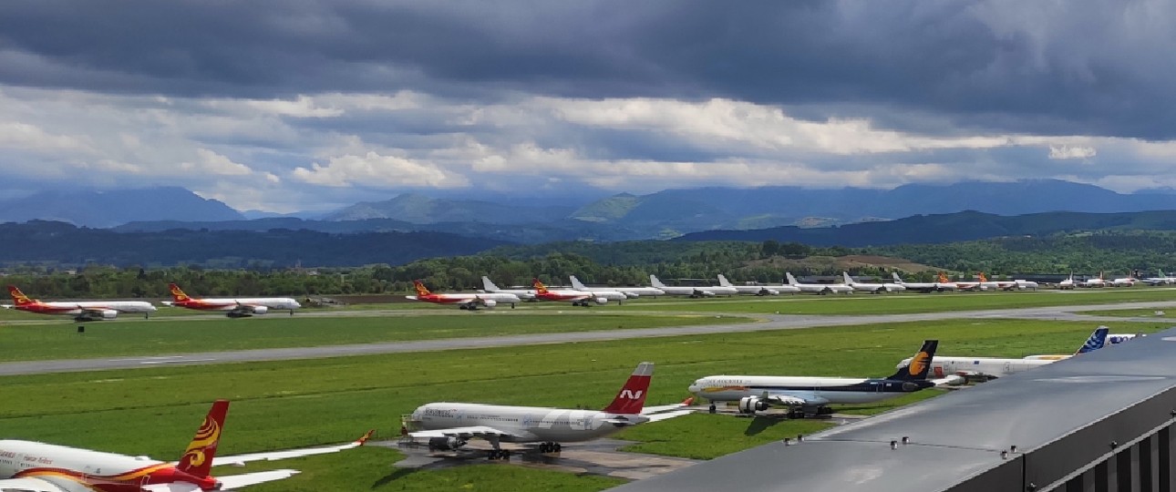 Abgestellte Flieger: Jetzt kommen die Jets der  Leasingfirmen.