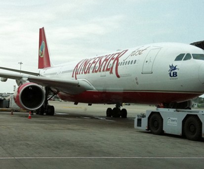 Maschine von Kingfisher in Delhi: Fluglinie ohne Zukunft.