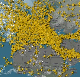 Flugverkehr am 22. Juni: Chaos über der Nahost-Region.