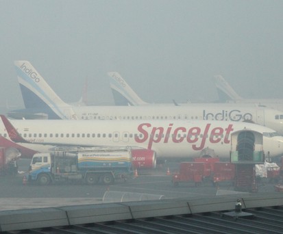 Flughafen Delhi: Klare Luft sieht anders aus.