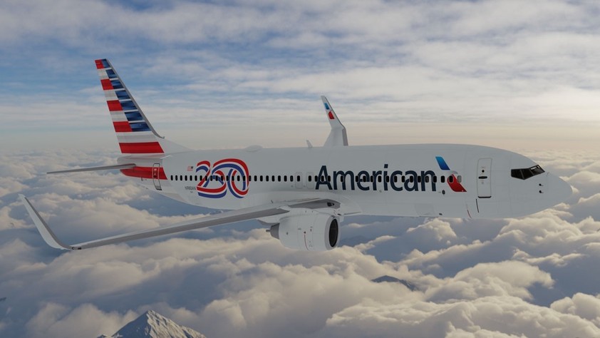 Die Sonderlackierung zu 250 Jahre USA von American Airlines.