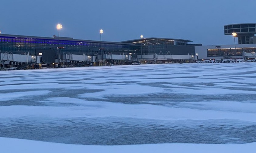 George Bush Airport in Houston am Montagmorgen: Es wurde zu kalt.