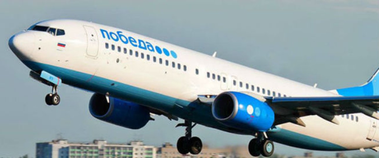 Pobeda Boeing 737: Der russische Billigflieger geht beim Verkehrsminister als gutes Beispiel voran.