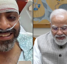 Pilot Machchhar (links) und Indiens Premiermisnister Modi (rechts): Beide haben zehn Minuten miteinander gesprochen. 