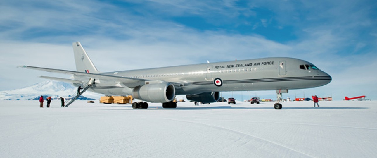Boeing 757 in der Antarktis: Die Sicht war nicht so klar wie hier.