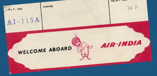 Alte Bordkarte von Air India: Ein Flieger der Airline muss am Boden bleiben.