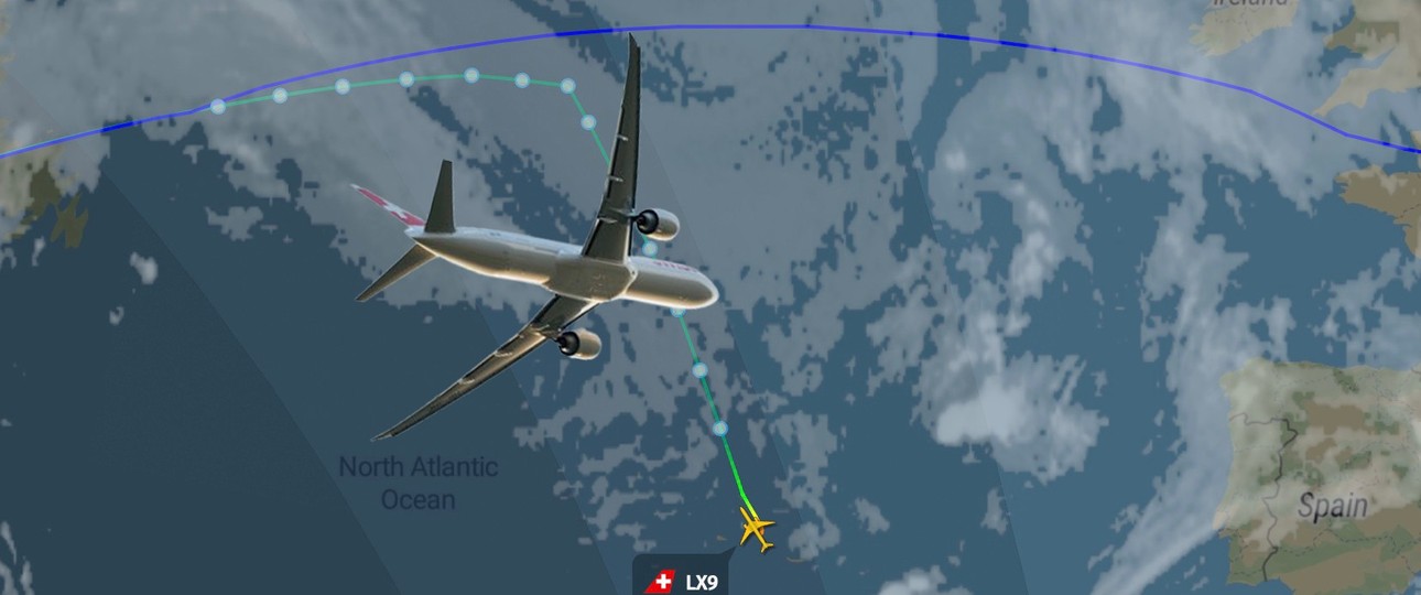 Flug LX9 von Swiss: Die Boeing 777 nahm eine ungewöhnliche Route.