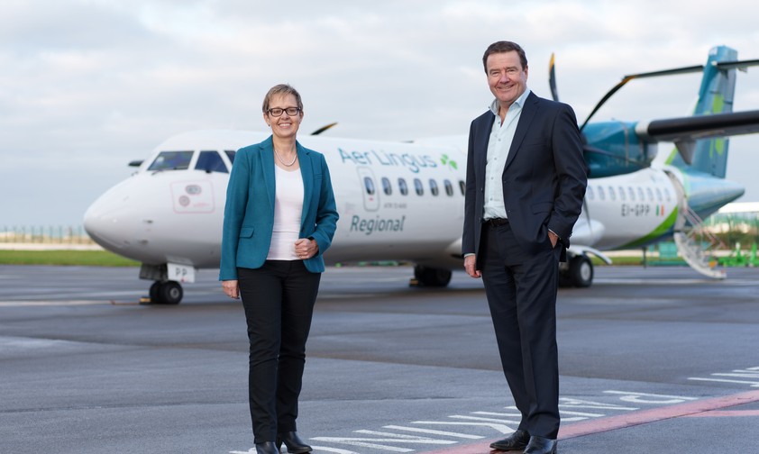 Aer-Lingus-Chefin Lynne Embleton und Emerald-Chef und -Eigentümer Conor McCarthy: «Große Chancen».