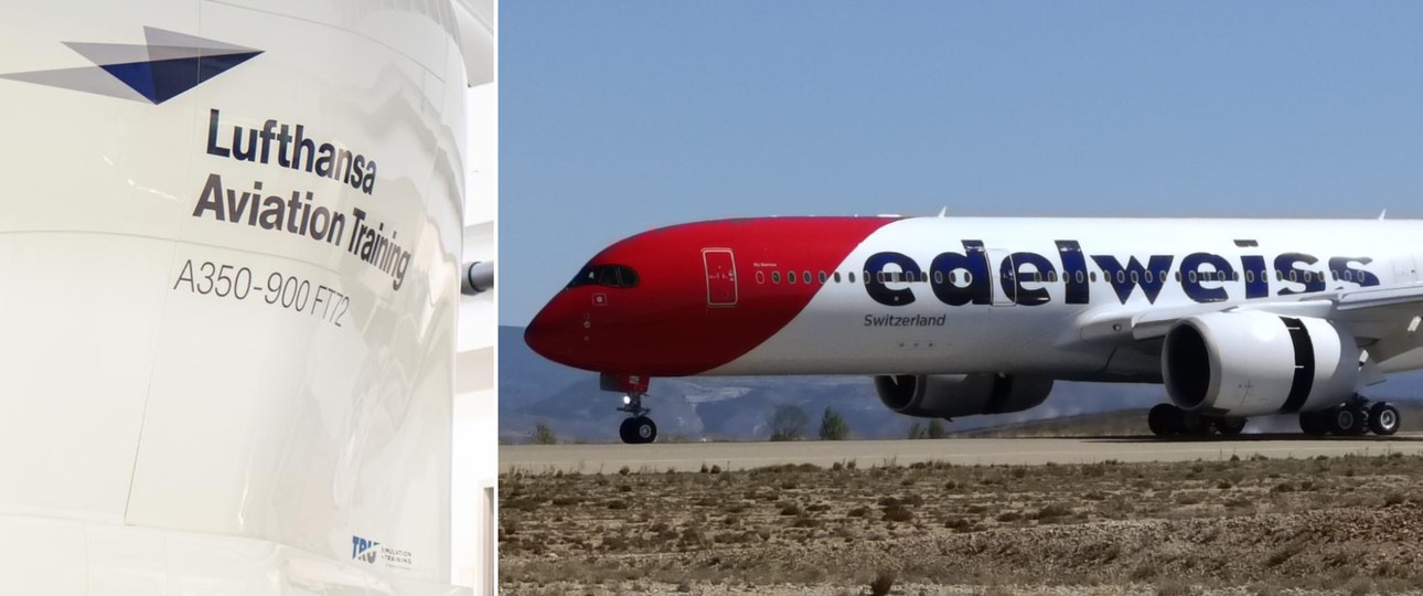 Airbus-A350-Simulator und A350 von Edelweiss: Training künftig in Zürich.