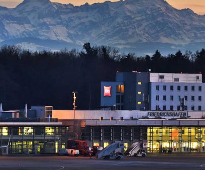 Airport Friedrichshafen im Winter: Mitarbeitende in Kurzarbeit.