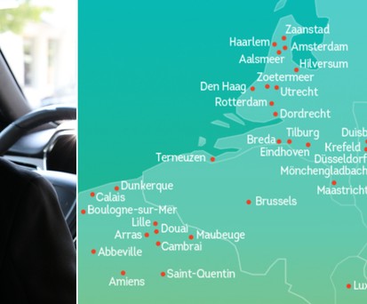 Chauffeur (Symbolbild) und die Städte, die Brussels von einem Partnerunternehmen anfahren lässt: Gut zahlenden Passagiere sollen bequem nach Brüssel kommen.