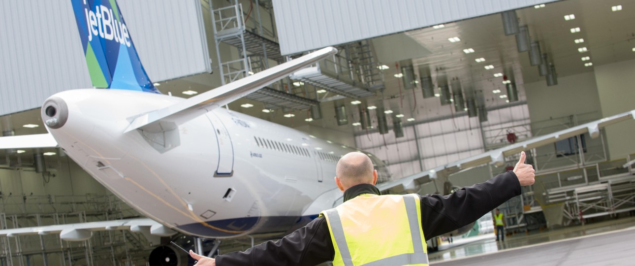 A321 von Jetblue in der Airbus-Produktion in Mobile: Es wird ausgebaut.