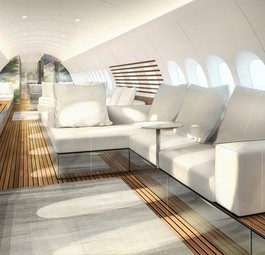 Lufthansa Techniks Konzept für eine VIP-Kabine im Airbus A220: Es heißt Sky Retreat.