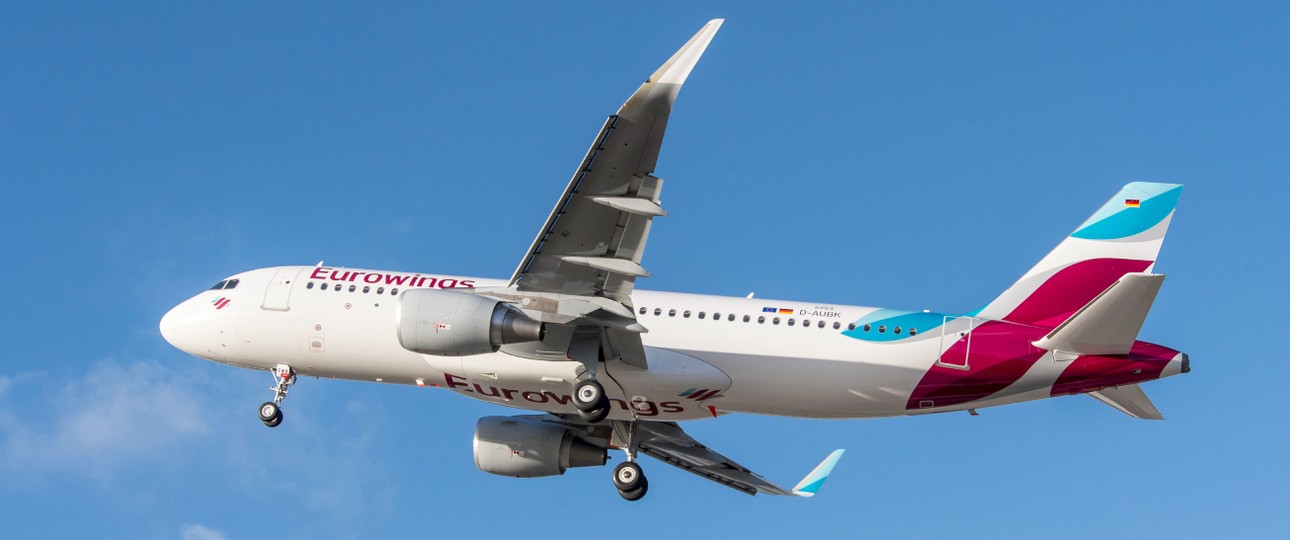 Airbus A320 von Eurowings: Auch zunehmend im Ausland stationiert.