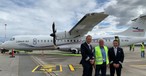 Das Flugzeug ist da: Lübeck Airs ATR 72-500.